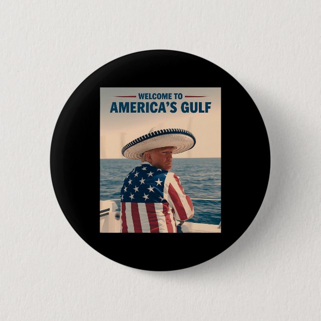 Präsident Trump Amerikas Golf-Mexiko Sombrero Ame Button (Vorderseite)