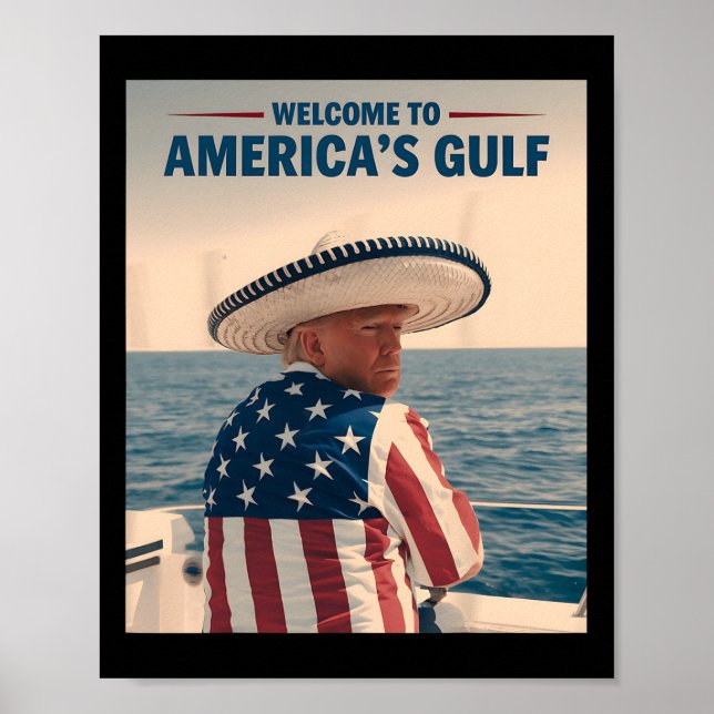 Präsident Trump Amerikas Golf-Mexiko Sombrero Ame Poster (Vorne)