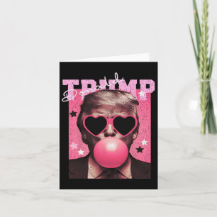 Präsident Trump bläst Blase Gum Funny Pink Bubb Karte