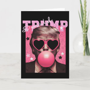 Präsident Trump bläst Bubble Gum Funny Pink Bubb Karte