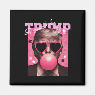 Präsident Trump bläst Bubble Gum Funny Pink Bubb Magnet