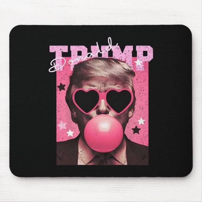 Präsident Trump bläst Bubble Gum Funny Pink Bubb Mousepad (Vorne)
