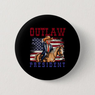 Präsident Trump Cowboy Trump 2024 verurteilt Felon Button