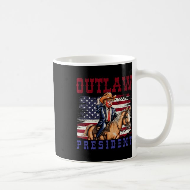 Präsident Trump Cowboy Trump 2024 verurteilt Felon Kaffeetasse (Rechts)