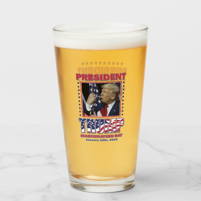 Präsident Trump Einweihung 2025 Glas (Vorne (Gefüllt))