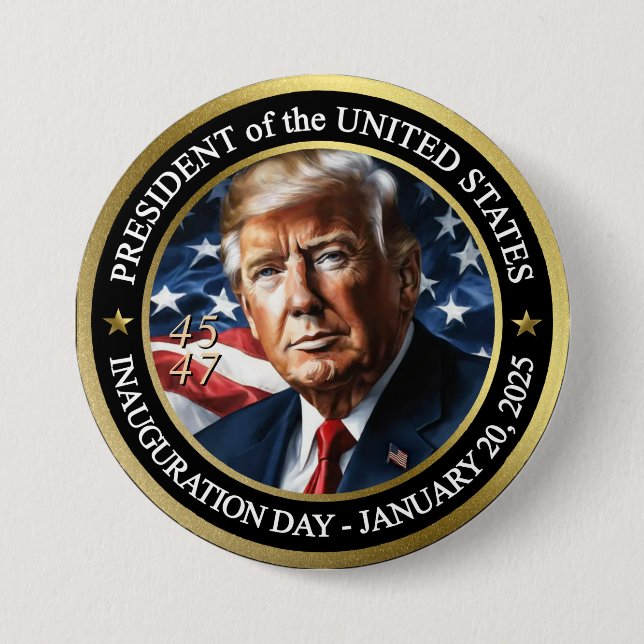 Präsident Trump-Einweihungstag Sammelbar Button (Vorderseite)