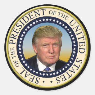 Präsident Trump Foto Präsident Siegel Runder Aufkleber