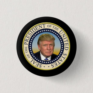 Präsident Trump Foto Presidential Seal Button