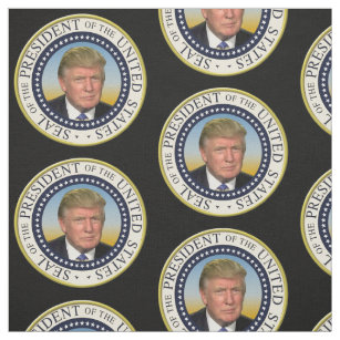 Präsident Trump Foto Presidential Seal Stoff