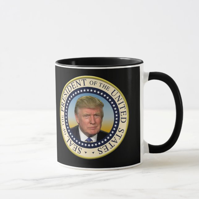 Präsident Trump Foto Presidential Seal Tasse (Rechts)
