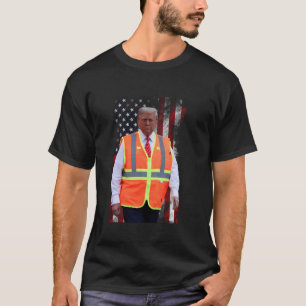 Präsident Trump Garbage Truck Worker Vest USA Flag T-Shirt