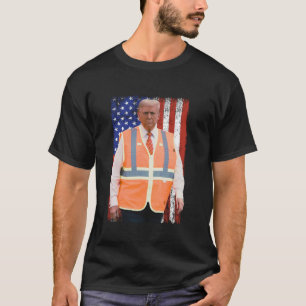 Präsident Trump Garbage Truck Worker Vest USA Flag T-Shirt