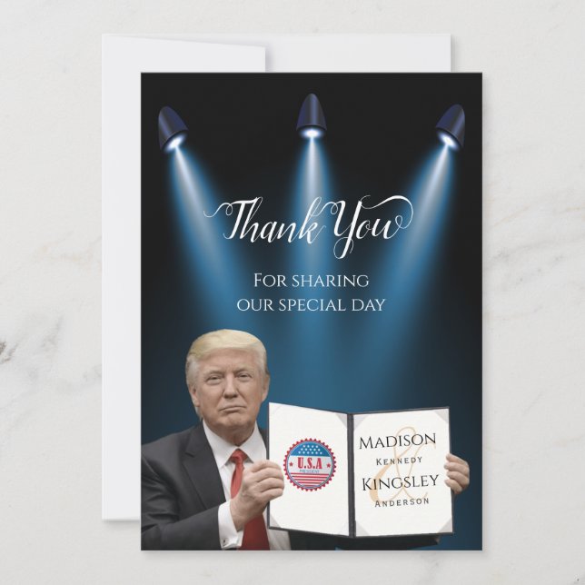 Präsident Trump Great Fab Wedding Dankeschön Card Einladung (Vorderseite)