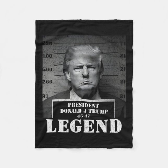 Präsident Trump Legend Mugshot Fleecedecke (Vorderseite)