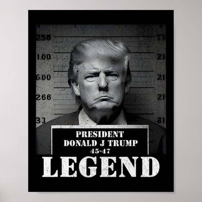 Präsident Trump Legend Mugshot Poster (Vorne)