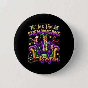 Präsident Trump Mardi Gras Funny Ließ die Shenanig Button