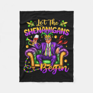 Präsident Trump Mardi Gras Funny Ließ die Shenanig Fleecedecke