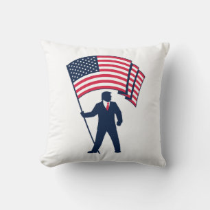 Präsident Trump mit der Flagge der USA Kissen