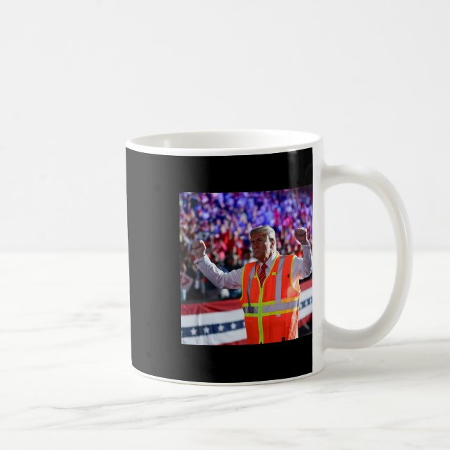 Präsident Trump Müllwagen Arbeiter Weste Mega 202 Kaffeetasse (Rechts)