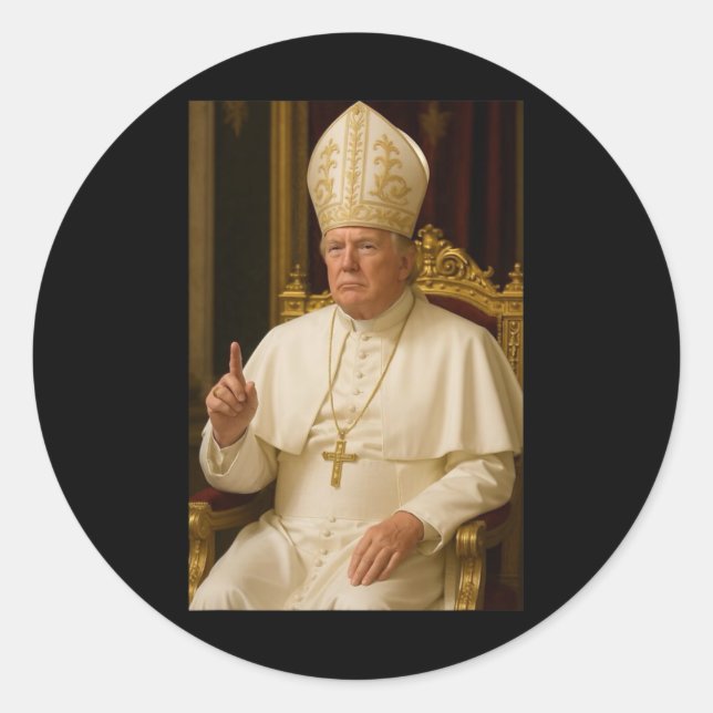 Präsident Trump Papst 2025  Runder Aufkleber (Vorderseite)