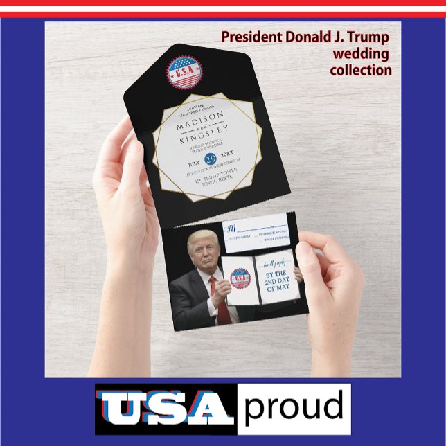 Präsident Trump 🇺 ✨ Patriotic Wedding Custom All In One Einladung (Von Creator hochgeladen)