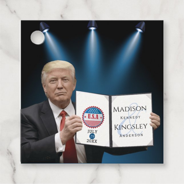 Präsident Trump 📜 Patriotic Wedding Custom Geschenkanhänger (Vorderseite)