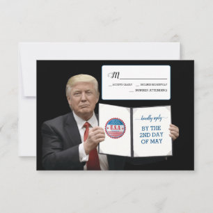 Präsident Trump 📜 Patriotic Wedding Custom RSVP Karte
