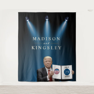 Präsident Trump 📜 Patriotic Wedding Custom Wandteppich