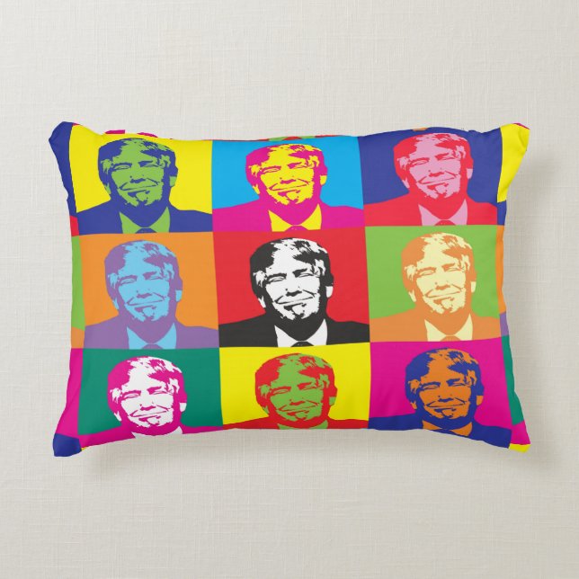 Präsident Trump Pop Art Accent Pillow Dekokissen (Vorderseite)