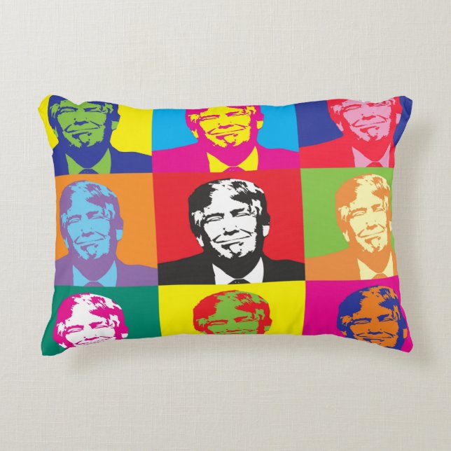Präsident Trump Pop Art Dekokissen (Vorderseite)