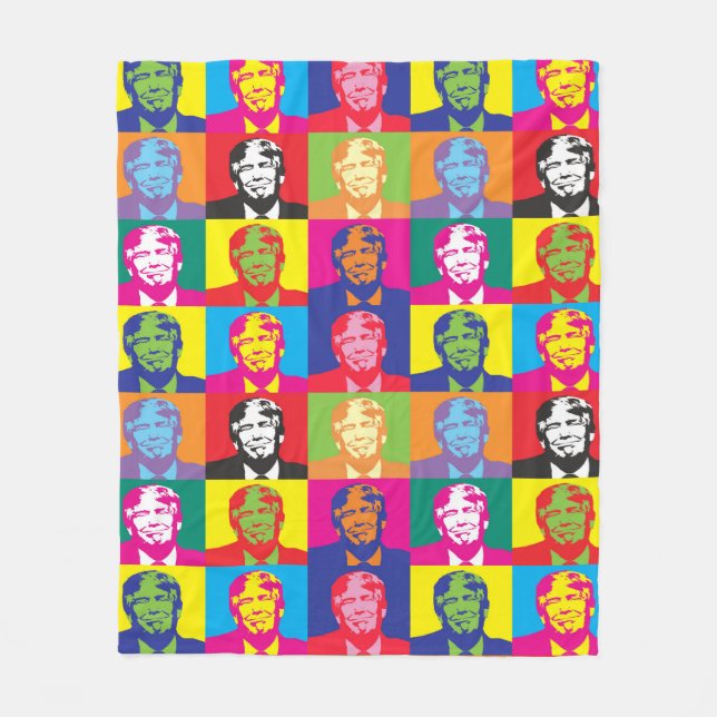 Präsident Trump Pop Art Fleecedecke (Vorderseite)