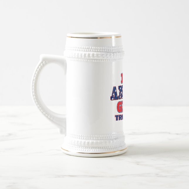 Präsident Trump rügt die Flagge der USA Bierglas (Links)