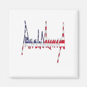 Präsident Trump Signature USA Flag Color Patriotic Magnet