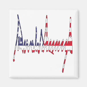 Präsident Trump Signature USA Flag Color Patriotic Magnet