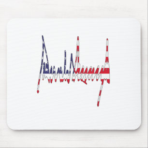 Präsident Trump Signature USA Flag Color Patriotic Mousepad