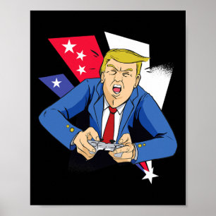 Präsident Trump spielt Videospiele - 4. Juli Inn Poster