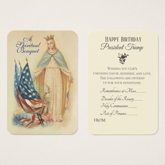 Präsident Trump Spiritual Bouquet Holy Cards (Vorne & Hinten)