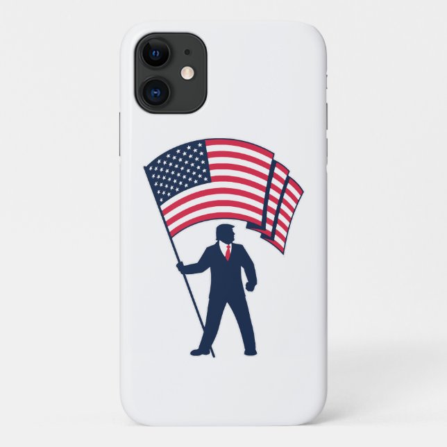 Präsident Trump trägt die Flagge der USA Case-Mate iPhone Hülle (Rückseite)