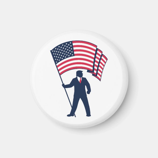 Präsident Trump trägt die Flagge der USA Magnet (Vorne)