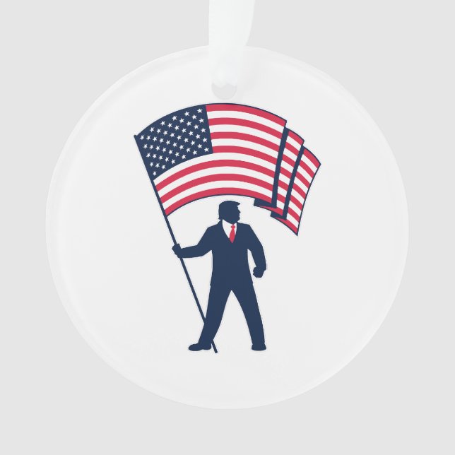 Präsident Trump trägt die Flagge der USA Ornament (Vorderseite)