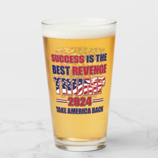 Präsident Trump und JD VANCE 2024 Glas (Rückseite (gefüllt))
