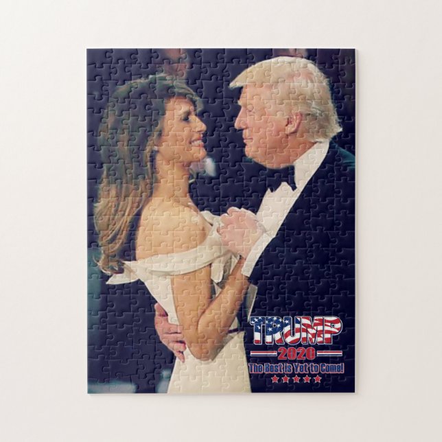 Präsident Trump und Melania tanzen Puzzle (Vertikal)