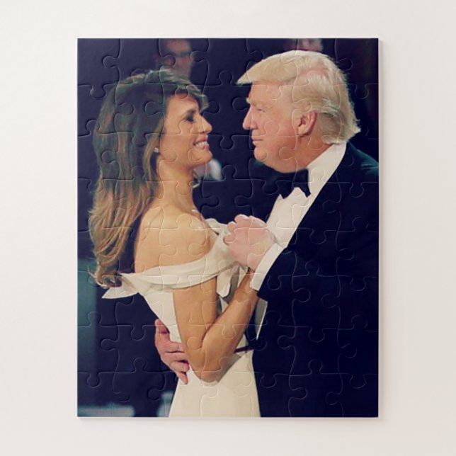 Präsident Trump und Melania tanzen Puzzle (Vertikal)