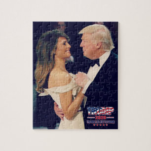 Präsident Trump und Melania tanzen Puzzle