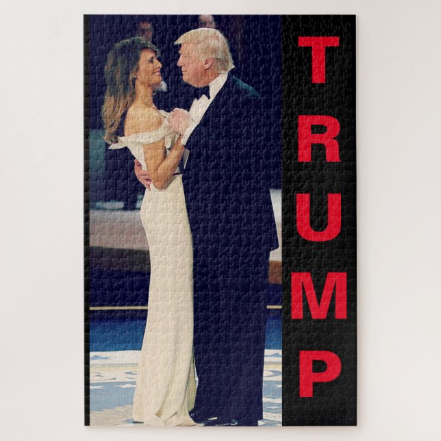 Präsident Trump und Melania tanzen Puzzle (Vertikal)