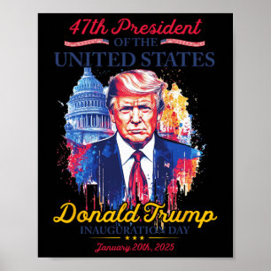 Präsident Trump USA Amtseinführungsfeier 2025 Denk Poster