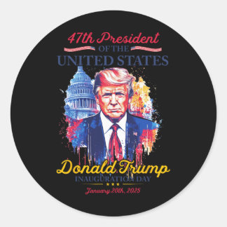 Präsident Trump USA Tag der Amtseinführung 2025 Me Runder Aufkleber