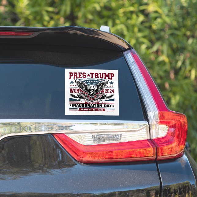 Präsident Trump Won 2024 Aufkleber (Auto Seite)