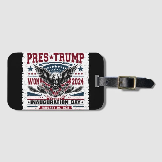 Präsident Trump Won 2024 Gepäckanhänger (Vorderseite (Horizontal))