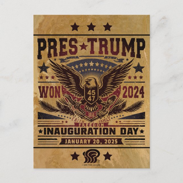 Präsident Trump Won 2024 Postkarte (Vorderseite)